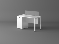 Bureau de direction JUOU convertible, extensible, modulaire, en forme de L, panneau en bois blanc, design moderne et écologique, pieds en métal, ISO