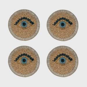 Dessous de verre élégant de quatre ensembles de broderie d'abeille perlée faite à la main avec la conception de luxe de fantaisie et de modèle élégant de l'Inde - Product Image 6