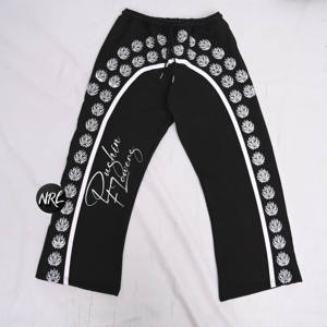 High quality Embroidery Running breathable wholesale Oversized manufacturer customized <b>flare</b> joggers Windbreaker trouser pants - Product Image 3