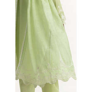 Dupatta Verde Munaar con Bordado Lurex para Mujer, para Festivales, Fiestas Étnicas, Bodas, para Usar con Salwar Kameez - Product Image 2