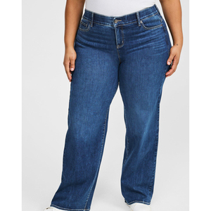 Nueva colección de moda de verano para mujer, pantalones vaqueros de gran tamaño transpirables informales de 5 bolsillos para mujer, estilo recto de talla grande - Product Image 2