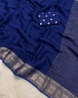 Tissu de sari d'hiver traditionnel en chinon de coton pur de qualité supérieure |   Tissu pour robe indienne ethnique à imprimé floral pour femmes, vente en gros