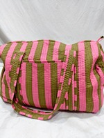 Sac de voyage décontracté en coton imprimé à la main, grande capacité, durable, de luxe, pour le sport et les week-ends, écologique, avec fermeture éclair tactique