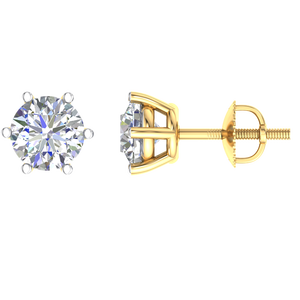 Boucle d'oreille en or blanc massif avec diamant 10K taille brillant, boucle d'oreille de fournisseur direct de l'Inde pour les enfants - Product Image 1