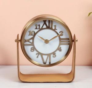 Horloge de bureau classique en métal avec mouvement mécanique, design étanche, option de logo personnalisé - Durable et élégante pour la maison ou le bureau - Product Image 1