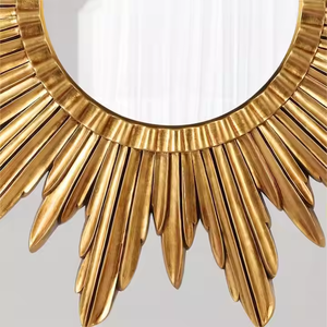 กระจกโลหะติดผนังกระจกห้องน้ำทรงกลมแต่งหน้าติดผนังสำหรับห้องนั่งเล่นกระจกโลหะ - Product Image 5