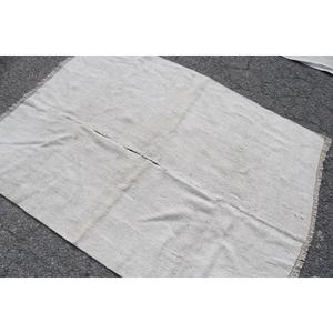 Turkish Vintage Rug, 4.6x6 ft Area Rug, White <b>Brown</b> Solid Rug - Product Image 4