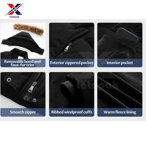 Veste parka longue en cuir véritable de haute qualité pour homme, imperméable, en toile, style canadien, col à capuche, fermeture éclair chaude - Product Image 4