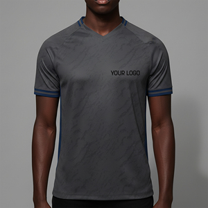 Maillot de football personnalisé, léger et extensible, avec un design de sublimation personnalisé, col en V, 100% coton - Product Image 1