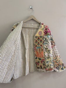 Chaqueta Acolchada de Algodón, Estilo Vintage, Patchwork, Hecha a Mano, Tela Suave - Product Image 5