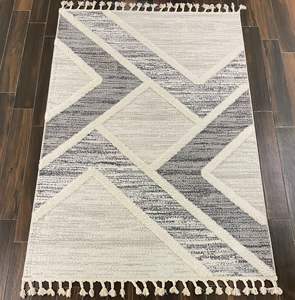 Juego de Alfombras Adiva Modernas de Jacquard Floral Turco, Tejidas en Polipropileno, con Base de Yute de Pelo Alto, Acolchadas, Hechas a Máquina, de Grosor Medio - Product Image 4