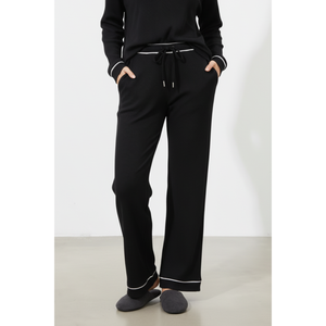 Salopette à jambes larges à taille haute en tricot côtelé, taille élastique, pour femmes, en élasthanne/coton, écologique, décontractée, fabricant OEM ODM - Product Image 1