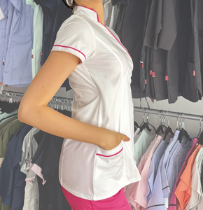 High Quality Elegant Women Hairdressing Therapist Uniforms Hotel Beauty Salon Spa Wear Slim <strong>Work</strong> Clothing <strong>Tunic</strong> - Product Image 5