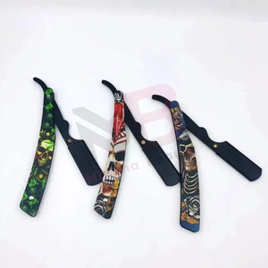 Couteau à raser droit de barbier de haute qualité pour hommes, manche en acier inoxydable, lame remplaçable, rasoir pliant pour cheveux - Product Image 4