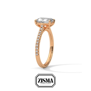 Timeless 14K Gold Pave Band Ring con 1,5 Quilates Emerald Lab Diamond IGI Certified Personalizable para regalos nupciales o de lujo - Product Image 5