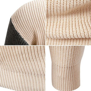 Moins cher Prix unisexe hommes décontracté hiver pull-over pull à manches longues col montant couleur conception tricoté pour respirant - Product Image 4