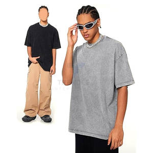 เสื้อยืดผู้ชายทรงโอเวอร์ไซส์ สไตล์วินเทจ ล้างสี ทรงปกติ แขนสั้น ผ้าฝ้าย 100% เหมาะสำหรับใส่ในชีวิตประจำวัน - Product Image 5
