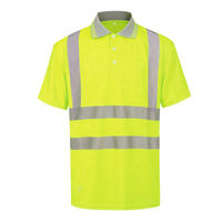Polo réfléchissant personnalisé de haute qualité séchage rapide respirant couleur fluorescente manches courtes fermeture à bouton chemise de travail de sécurité