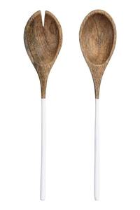 Ensemble de service à salade en bois d'acacia à poignée en résine, service de service à salade Unique, ensemble de couverts avec accessoires de cuisine en bois d'olive 100% - Product Image 4