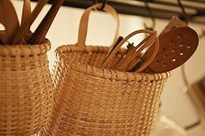Handmade Rattan <b>Storage</b> <b>Basket</b> Woven Hanging Organizers with Handle Fruit Vegetable Picnic <b>Baskets</b> Home Kitchen <b>Wall</b> Decor - Product Image 5