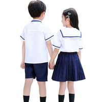 Uniformes Escolares Estilo Japonés 2025 al por Mayor para Niños y Niñas de Primaria y Jardín de Infancia, Uniforme Escolar Azul Marino y Blanco