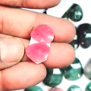 166 คู่ธรรมชาติมรกตทับทิม 10-33 มม.รูปไข่ฟรีขนาด Rose ตัด Cabochon 3210 Cts lot แบนกลับอัญมณีหลวมสําหรับเครื่องประดับ - Product Image 2
