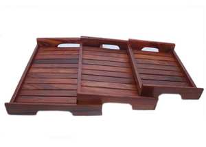 Plateau de service en bois plateau de décoration polyvalent pour cadeau de rangement comme décor de cuisine de Table plateau en bois - Product Image 3