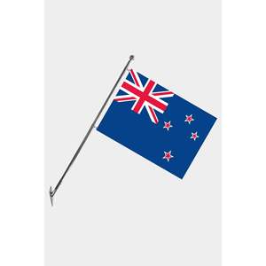 Nouvel ensemble de mât de drapeau télescopique de Nouvelle-Zélande, mural, avec bannières en polyester imprimées numériquement pour l'automobile, l'éducation et l'assurance - Product Image 1