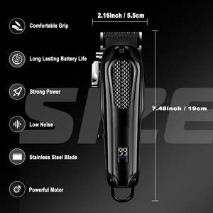 Tondeuse à cheveux sans fil étanche IPX7 pour hommes, lame en acier inoxydable, kit de toilettage pour barbe avec écran LCD - Product Image 5