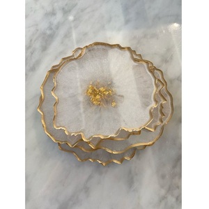 ถาดรองแก้วหินโมราอีพอกซีเรซินสำหรับตกแต่งบ้านที่หรูหรา - Product Image 1