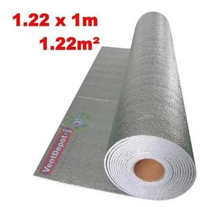 Isolation thermique en plastique, MXCRA-001, 1,22 m x 1 m, épaisseur 3 mm, -51 à 82 °C, métallisé 0,1 mm, microcellules 3 mm, métallisé 0,1 - Product Image 1