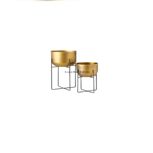 Macetero de exhibición de flores de metal con forma cilíndrica de doble sombra y accesorios decorativos de maceta al precio más bajo de suministros indios - Product Image 6