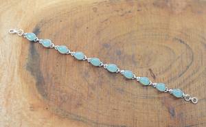Aqua Chalcedony 925 Sterling Silver <b>Adjustable</b> <b>Bracelet</b> Handmade Pear Shape 10 Stone Gemstone Jewelry Gifts Women - Product Image 2