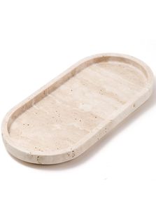 Plateau en marbre classique pour organiser les bijoux et accessoires sur la coiffeuse avec un attrait de luxe raffiné - Product Image 4