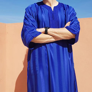 Vente chaude 2025 Thobes d'été décontractés pour hommes Prix de gros Meilleure qualité Taille adulte personnalisée Coton musulman Respirant Léger - Product Image 3