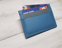 Dompet Kartu Kredit Pria Kulit Asli Mewah Tipis Berkualitas Tinggi CROSS FAB, Model Pendek, Anti RFID, Logo Custom, Bukaan Terbuka, Satin