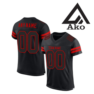 ชุดเสื้อฟุตบอลอเมริกันแบบแห้งเร็ว ผลิตโดย Ako สำหรับฤดูร้อน แขนสั้น ผ้าโพลีเอสเตอร์ - Product Image 1