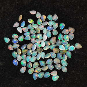 Ópalo etíope Natural de pera de 7x5mm, Ópalo etíope auténtico de corte de pera, Gema de ópalo completa de fuego de alta calidad para joyería - Product Image 1