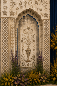 Mughal Jharokha Style Mirror <b>Wedding</b> Stage Backdrop <b>Frames</b> Dreamy Decoration mirror Panels For Reception Night Stage Australia - Product Image 5