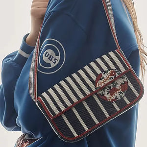 Sacs à main uniques en coton perlé, élégance classique, couleurs mélangées, pour toutes les occasions - Product Image 1