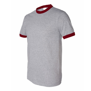 Respirant corps ajusté contraste garniture t-shirt fait 100% coton hommes sport décontracté contraste garniture t-shirt OEM conception - Product Image 3