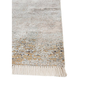 Alfombra Entropy Ivory de Lana y Seda de Bambú Anudada a Mano, 10 mm de Grosor, Rectangular, para Pasillo y Hogar, con Patrón Abstracto para Uso Doméstico - Product Image 4