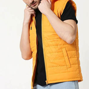 Veste matelassée sans manches pour homme de haute qualité, fabriquée en usine, logo imprimé personnalisé, col montant, style streetwear d'hiver, séchage rapide - Product Image 6