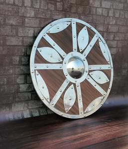 Bouclier Viking de conception médiévale sur mesure, unique, en bois lourd, en acier à haute teneur en carbone, qualité professionnelle OEM, bricolage, cuir personnalisé - Product Image 6