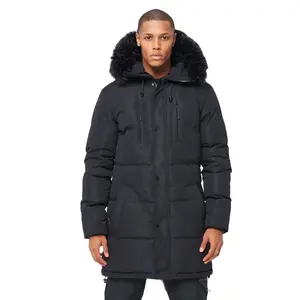 Toptan Longline kirpi ceket siyah sıcaklık ve konfor adedi 5 parça ucuz artı boyutu erkekler balon ceket