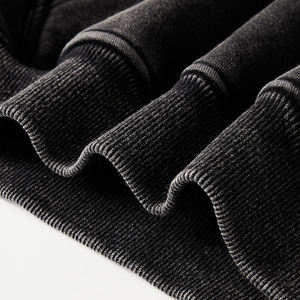 Sudadera con capucha lavada con ácido personalizada para hombre, sudadera recortada de gran tamaño y peso pesado, sudaderas lisas, pulóver, sudaderas con capucha negras lavadas recortadas para hombre - Product Image 5