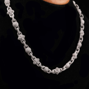 Chaîne à maillons à boule cubaine unisexe de 20 pouces avec Moissanite diamant rond plaqué or bijoux de corps hip-hop pour les fêtes, tenue décontractée - Product Image 3