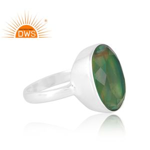 แหวนอัญมณีสีเขียวออโรราโอปอลสีเงินแท้สำหรับ925เหมาะสำหรับเป็นของขวัญสำหรับผู้หญิง - Product Image 4