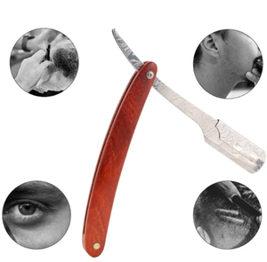Navaja de Afeitar Manual de Acero Inoxidable con Mango de Madera de Alta Calidad para Hombres, Barberos, Afeitado y Depilación Corporal, Ecológica - Product Image 3