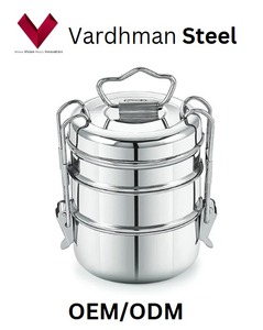 Boîte à lunch en acier inoxydable de qualité hôtelière et de bureau avec compartiment alimentaire durable 9*3, tiffin simple, prix fiable, logo personnalisé - Product Image 4